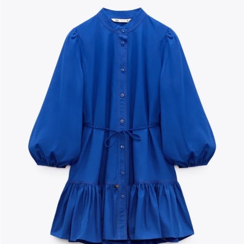 NWOT Zara ruffle shirt dress